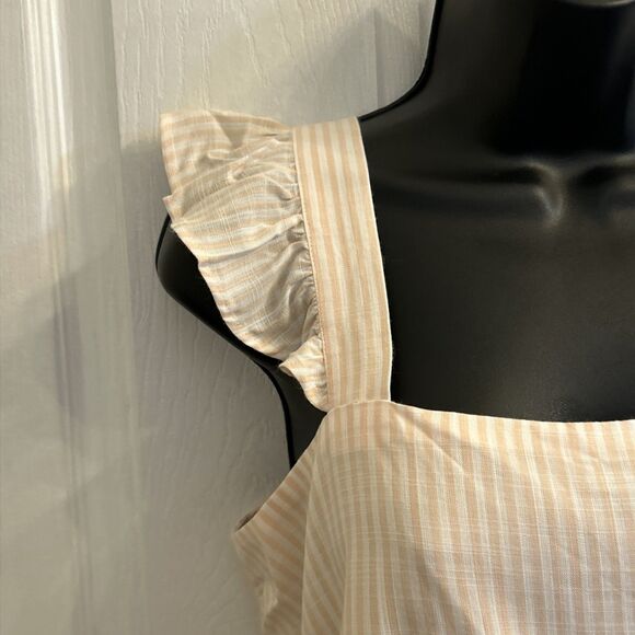 NWT Ingrid & Isabel Maternity Flutter Tank Top Tie Back White Peach Size Small - Picture 11 of 16